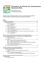 Prevenzione dei Disturbi del Comportamento Alimentare (DCA)