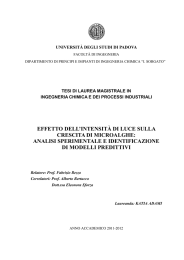 EFFETTO DELL`INTENSITÀ DI LUCE SULLA CRESCITA DI