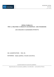 spesa pubblica per il welfare e crescita economica