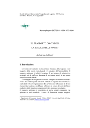 “IL TRASPORTO CONTAINER: LA SCELTA DELLE ROTTE” 1