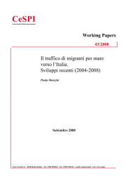 Il traffico di migranti per mare verso l`Italia. Sviluppi recenti