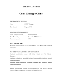 Giuseppe Chinè - CV - Agenzia delle Dogane