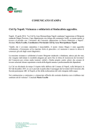 COMUNICATO STAMPA Cisl Fp Napoli. Vicinanza e solidarietà al