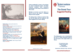 Grand Tour suggested reading - British Institute of Florence