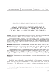 analisi dendrocronologica di elementi costruttivi di una stalla