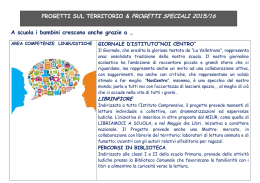 A scuola i bambini crescono anche grazie a … PROGETTI SUL