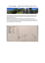 2 Tappa Maggia – Coglio 22 Km dislivello salita