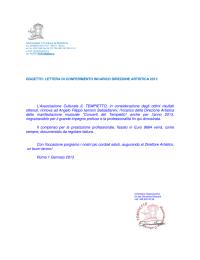 Lettera di incarico per la Direzione Artistica
