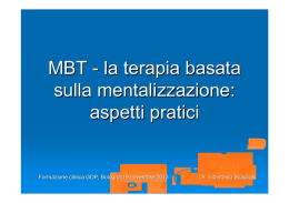 MBT - la terapia basata sulla mentalizzazione: aspetti pratici