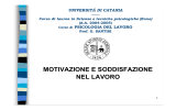 MOTIVAZIONE E SODDISFAZIONE NEL LAVORO