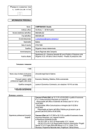 INFORMAZIONI PERSONALI Nome CAMPOBASSO Claudia