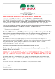 Comunicato Sciopero 20 maggio 2016