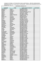 comune di palermo - settore servizi socio assistenziali