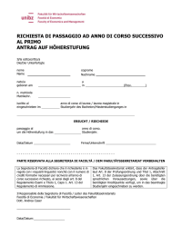 richiesta di passaggio ad anno di corso successivo al primo antrag