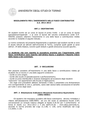 Regolamento per l`inserimento nelle fasce contributive a.a. 2012-2013