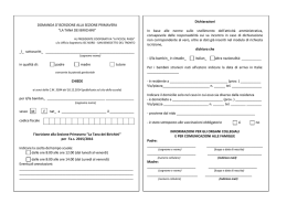 DOMANDA D`ISCRIZIONE ALLA SEZIONE PRIMAVERA “LA TANA