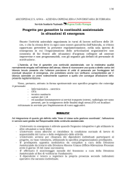 Progetto per garantire la continuità assistenziale in situazioni di