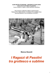 Bianca Decenti I Ragazzi di Pasolini tra grottesco e sublime