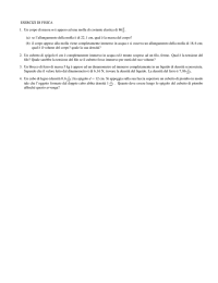 ESERCIZI DI FISICA 1. Un corpo di massa m è appeso ad una molla