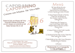 capodanno 2016 cenone - Ristorante La Casupola