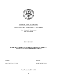 L`assistenza al paziente adulto traumatizzato toracico in terapia