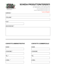 Modulo scheda aziende Produttori/Terzisti per il portale