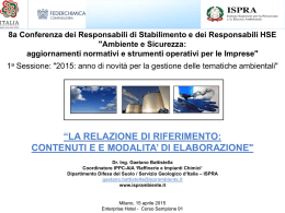 “LA RELAZIONE DI RIFERIMENTO: CONTENUTI E E MODALITA` DI