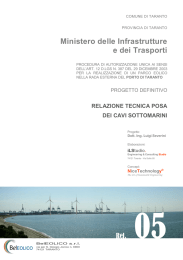Relazione tecnica posa dei cavi sottomarini