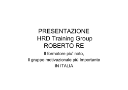 PRESENTAZIONE HRD Training Group ROBERTO RE