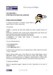 Vita e lavoro in Belgio ALLOGGIO e CONTRATTO DI LOCAZIONE