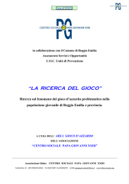 Ricerca sul fenomeno del gioco d`azzardo problematico tra la