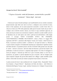 “ Il gioco d`azzardo: entità del fenomeno, caratteristiche e possibili
