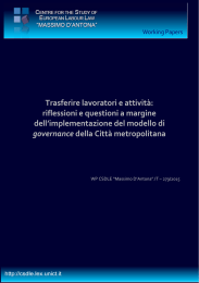 Trasferire lavoratori e attività: riflessioni e questioni a margine dell