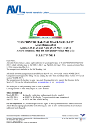 “CAMPIONATO ITALIANO 2016 CLASSE CLUB” Alzate Brianza (Co
