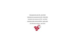 April 2016 Calendario de reuniones de la OIV