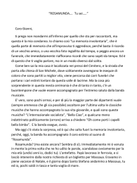“ROSAMUNDA…. Tu sei…..” Caro Gianni, ti prego non mandarmi all