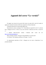 Appunti del corso “Le vernici” - Corso di Laurea Magistrale in