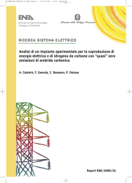 Analisi di un impianto sperimentale per la coproduzione di