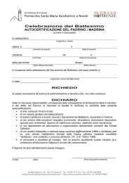 Autocertificazione Padrino/Madrina Battesimo