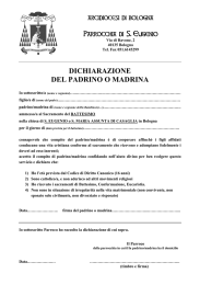 Modulo Padrino/Madrina BATTESIMO