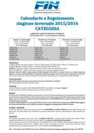 Calendario e regolamento stagione invernale 2015/2016 CATEGORIA