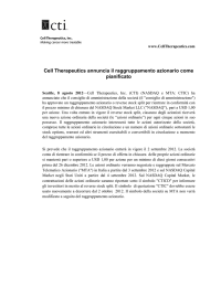 Cell Therapeutics annuncia il raggruppamento - Corporate-ir