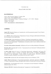 Curriculum vitae Dr.ssa CLARA ACCARI DATI PERSONALI Luogo e