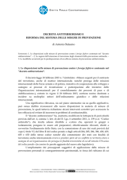 DECRETO ANTITERRORISMO E RIFORMA DEL SISTEMA DELLE