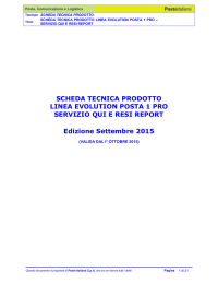 Scheda tecnica Linea Evolution Qui + Resi Report Posta1Pro