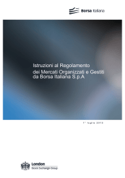 Istruzioni al Regolamento dei Mercati Organizzati e