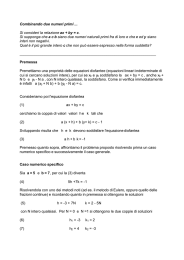 Combinando due numeri primi Si consideri la relazione