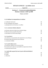 DITALS I LIVELLO 6 agosto 2007