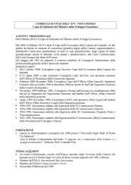 CURRICULUM VITAE DELL`AVV. VITO COZZOLI Capo di Gabinetto