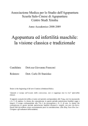 agopuntura ed infertilità maschile: la visione classica e tradizionale